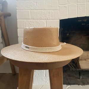 Gigi Pip Straw Pork Pie Boater Hat